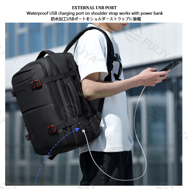 Men Women Expandable Business Waterproof Travel School Student Backpack Large Capacity Laptop Backpack With USB Charging