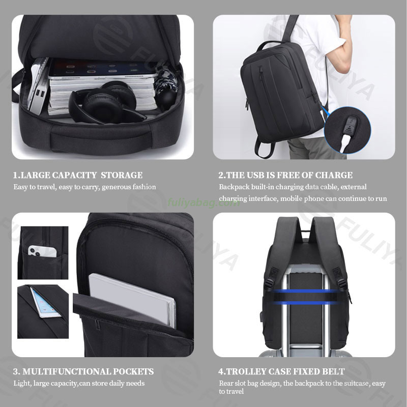 Custom Waterproof Large Capacity School Travel Laptop Backpacks Man Women USB Business Laptop Bags With Logo