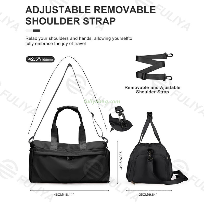 Custom Logo Size Duffle Sports Gym Bag Portable Women Travelling Duffel Travel Bag with Waterproof Shoe Compartment