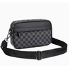 Custom Logo Brand Black Plaid PU Leather Casual Small Square Sling Shoulder Bags Luxury Business CrossBody Bag for Men