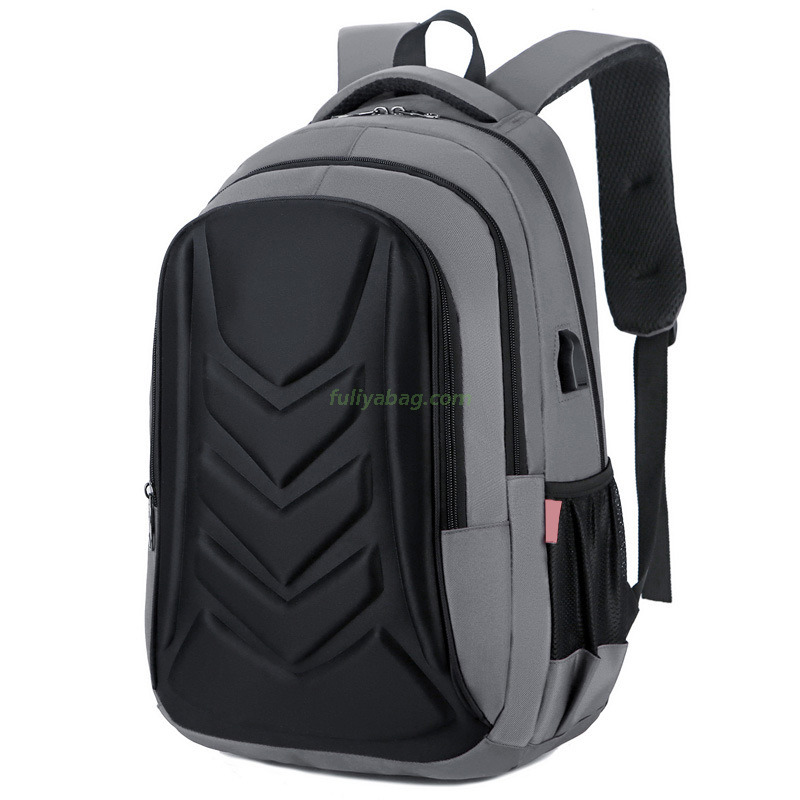 Factory Direct USB 17 inch EVA Polyester Fabric Custom Logo Shaped Business Laptop Backpack Bagpack Bag for Men