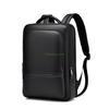 Custom High Quality Pu Leather Men's Computer Backpack Waterproof Classic School Travel Laptop Backpack With Usb Charging