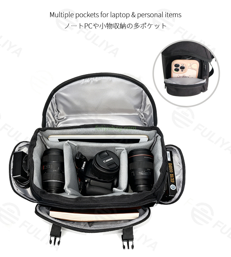 Customized Basics Large DSLR Gadget Bag Crossbody Handle Digital Gear Shoulder Bag Portable Waterproof Camera Bag