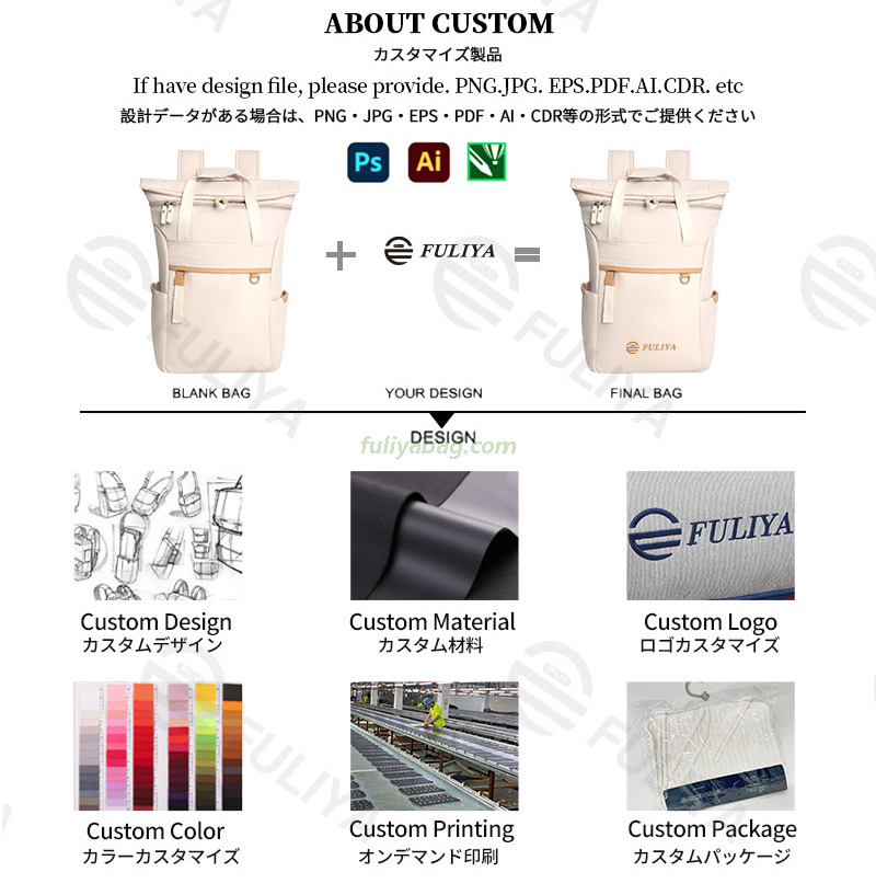 Custom Women Men Daily Commute Urban Business Getaway Backpack Water-Repellent Travel Backpack With Laptop Compartment