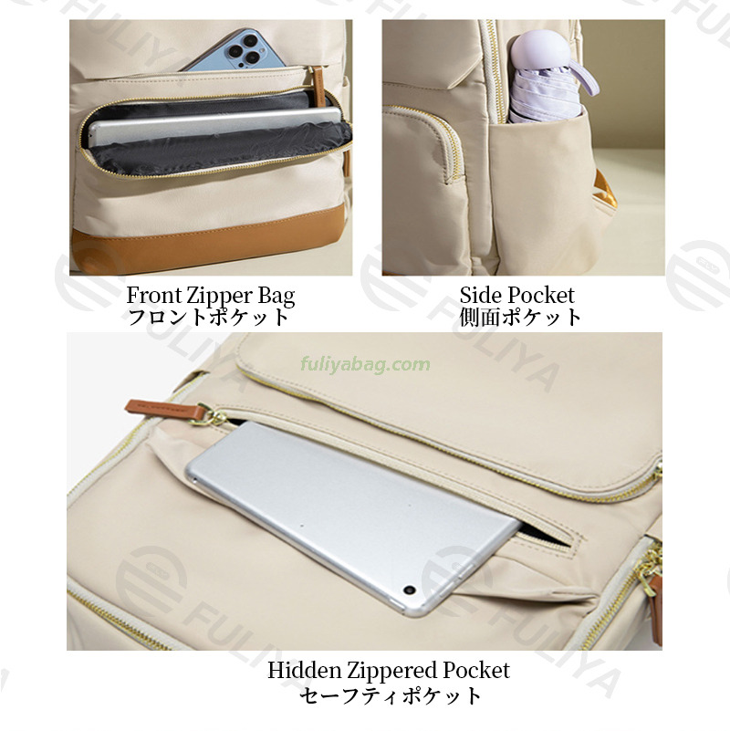 Custom 15.6 Inch Laptop Carrying Bag Leisure Travel Daily Use Shopping Backpack Large Capacity Luxury Women's Backpack