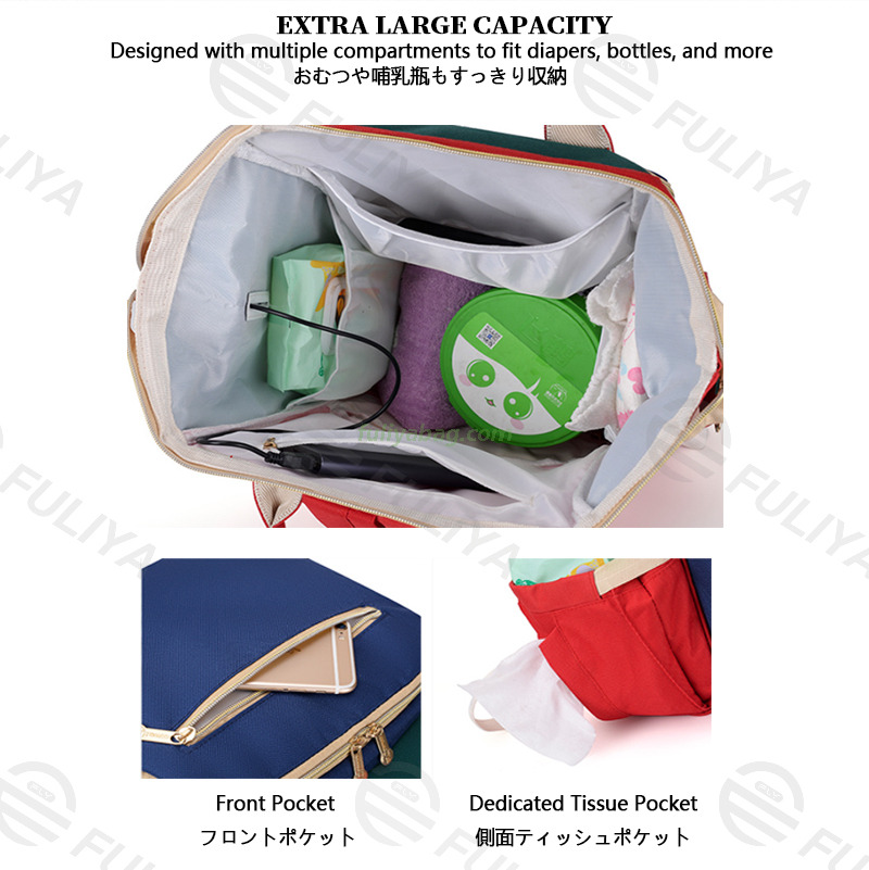 Fashion Large Capacity Dry Wet Bag Mommy Travel Usb Backpack Waterproof Fabric Diaper Bag With Large Capacity for Mommy
