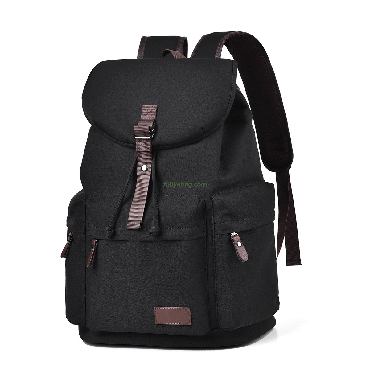 Fashionable Unisex Men School Drawstring Closure Backpack Large Capacity Leisure Outdoors Casual Laptop Rucksack