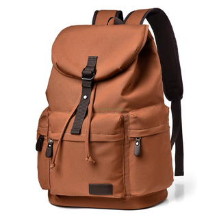 Fashionable Unisex Men School Drawstring Closure Backpack Large Capacity Leisure Outdoors Casual Laptop Rucksack