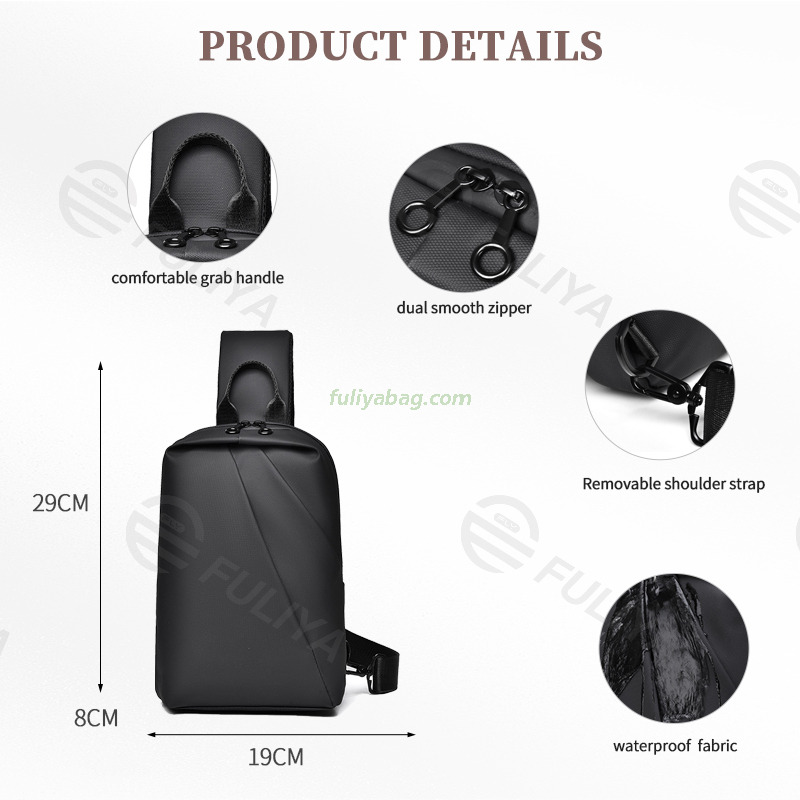 Custom Waterproof Sling Bags Simple Outdoor Crossbody Shoulder Men's Messenger Chest Sling Bag for Men Bag Pack