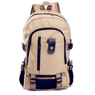 Fuliya Men's Simple Multi Function Backpacks Leisure Travel Large Capacity Student School Bag Canvas Laptop Backpack for Sport