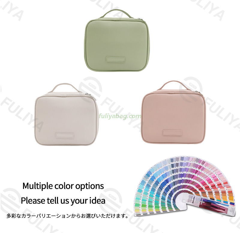 Custom Portable PU Leather Travel Makeup Bag Large Capacity Toiletry Organizer Large Make up Bags Cosmetic Storage Case