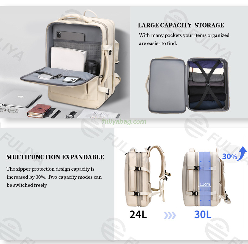 Custom Large Expandable Smart Travelling Bagpack Mens Women Business Travel Laptop Backpack With USB Charging Port