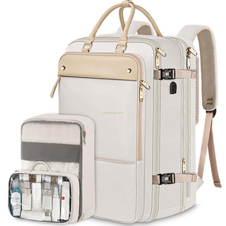 Custom Waterproof Men Women Expandable Flight Approved USB Backpack Shoes Compartment Business Travel Laptop Backpack