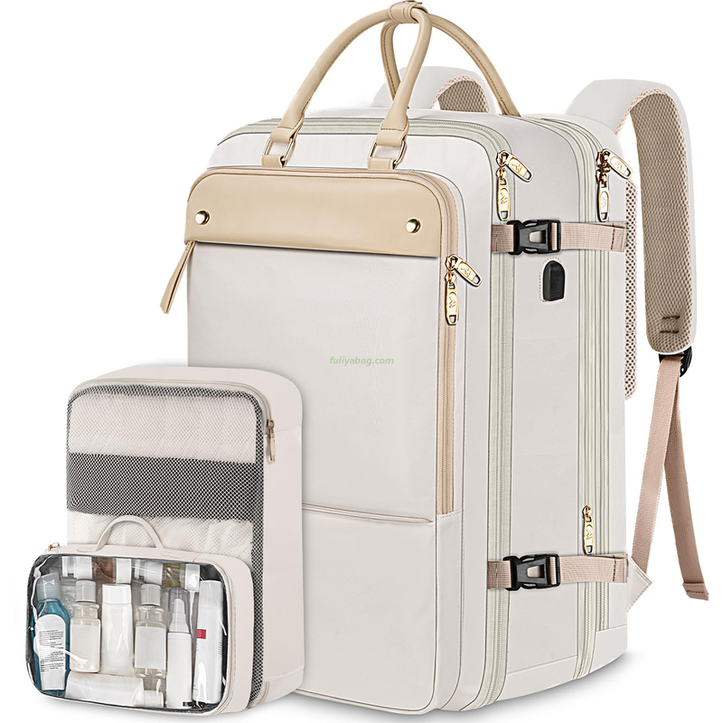 Custom Waterproof Men Women Expandable Flight Approved USB Backpack Shoes Compartment Business Travel Laptop Backpack
