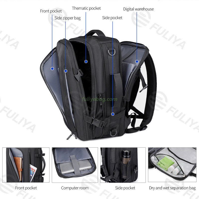 Custom Logo Fashion Backpack Waterproof Usb Charging Business Mens Women Vacuum Travel Backpack With Laptop Compartment