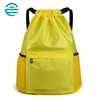 Custom Logo Casual String Knapsack Waterproof Sports Gym Drawstring Backpack Bag With Pocket for Swimming Beach