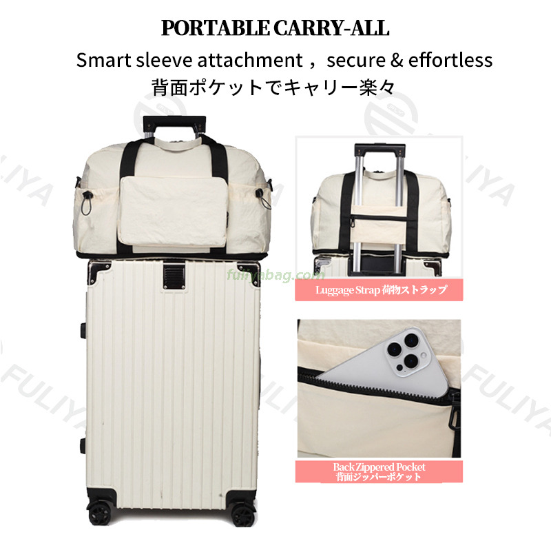 Custom Printed Logo Waterproof Carry on Duffle Fitness Bag Workout Travel Bag Foldable Expandable Duffel Gym Bag