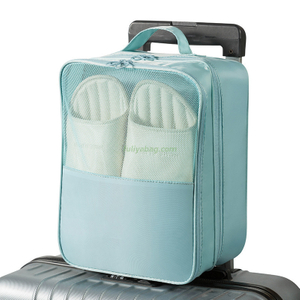 Wholesale Dust Proof Shoe Packaging Zipper Tote Bag Foldable Double Mesh Sports Travel Shoes Storage Bag for Women Men