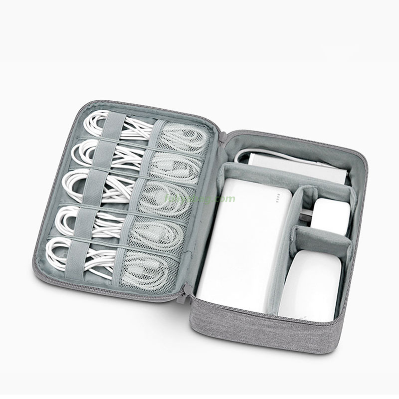 New Custom Logo Portable Zipper Travel Gadget Digital Electronic Accessories Storage Cable Earphone Organizer Bag