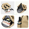 Factory Wholesale Men Women PU Waterproof Hand Carry Double Shoulder School Bags Casual Sports Round Travel Backpack