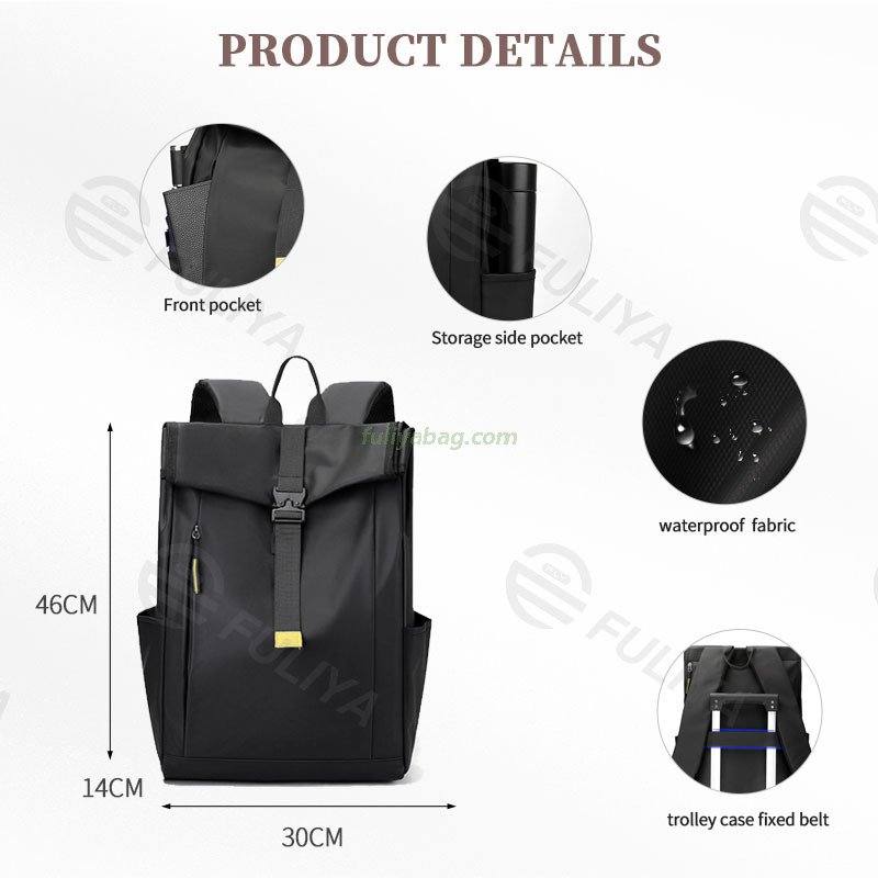 Custom logo Waterproof Casual Sports Travel Roll Top Computer Bags School Rolling Student Laptop Backpack