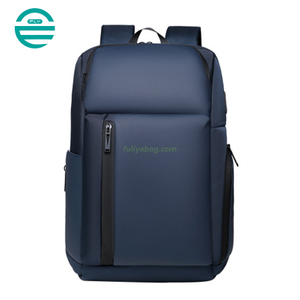 Large Capacity USB Charging Port Black Leather Backpack Business Waterproof Travel Laptop Backpack for Men
