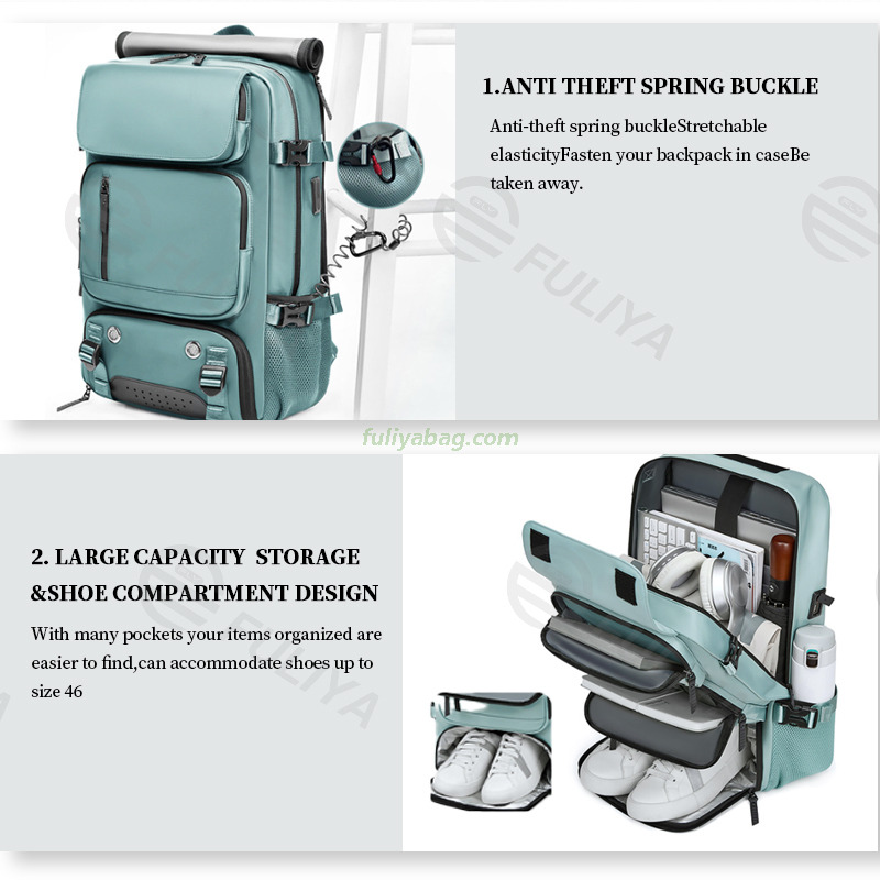 Custom Multi-Functional Vacuum Compression Business Trip Computer Laptop Backpack Waterproof Travel Backpack