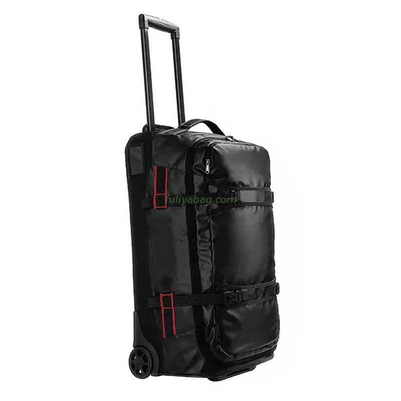 Customized Waterproof Soft Roller Camping Bag 60L Wheeled Luggage Duffel Sports Trolley Rolling Gym Travel Bag