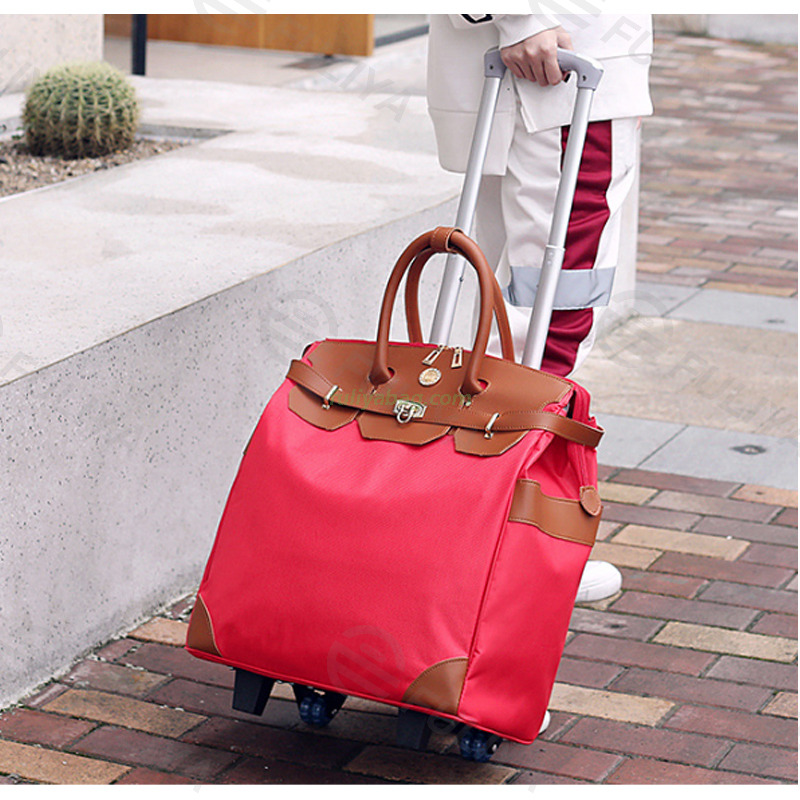 New Design Vintage Portable Roller Backpack Waterproof Large Capacity Travel Duffle Trolley Case Luggage Bag