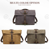 Vintage Camping Laptop Tote Bag Custom Waxed Canvas Satchel Single Shoulder Crossbody Messenger Bag For Men