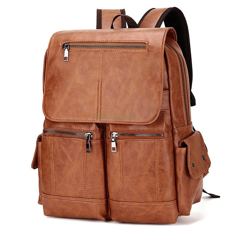 High Quality PU Leather Rucksack Leisure Stylish School College Laptop Backpacks for Women Men Business