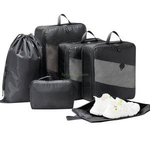 Customized Waterproof 6pcs Set Travel Packing Bag Compression Packing Zipper Storage Bags for Shoe Clothes Organizer