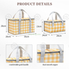 Customized Collapsible Insulated Ice Cooler Bag Aluminum Frame Fabric Folding Outdoor Picnic Basket with Handle