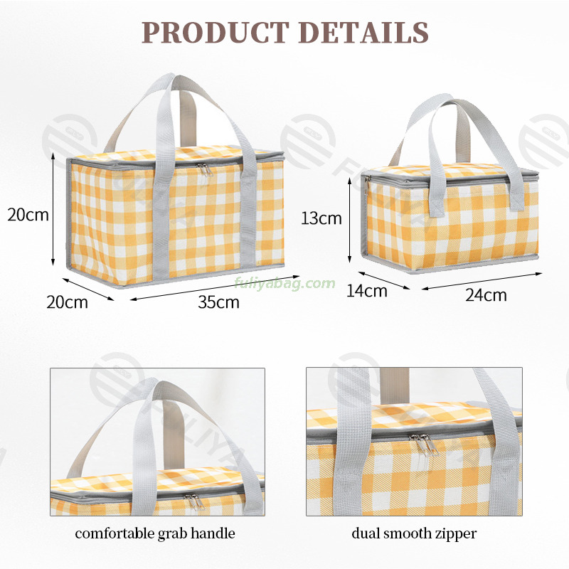 Customized Collapsible Insulated Ice Cooler Bag Aluminum Frame Fabric Folding Outdoor Picnic Basket with Handle