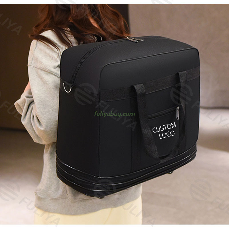 Wholesale Custom Unisex Large Capacity Foldable Expandable Travel Luggage Rolling Wheeled Trolley Backpack Duffel Bag