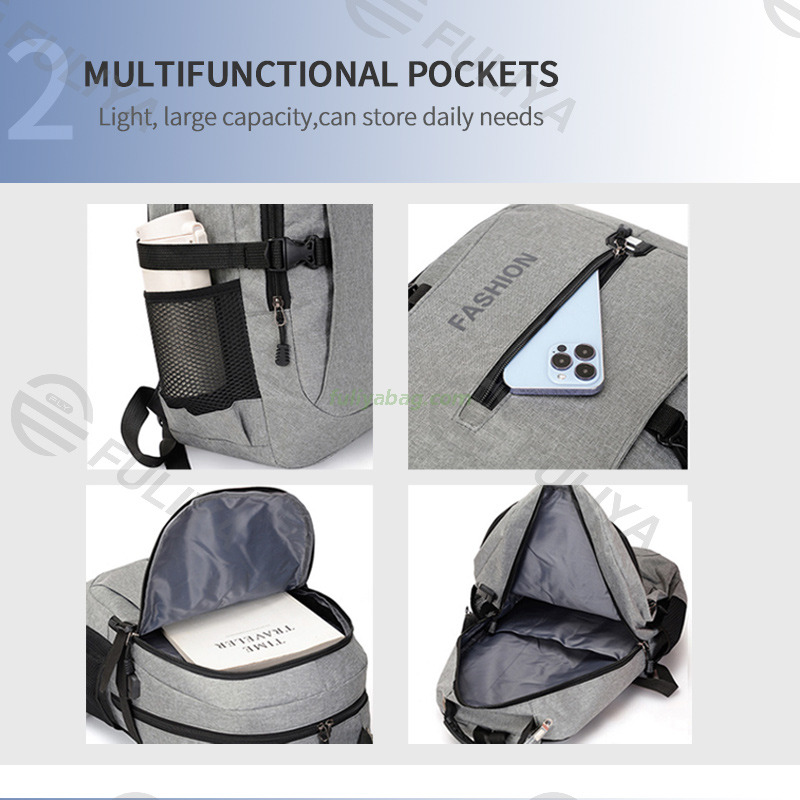 Custom Logo Oxford Student Backpack Portable Hiking Business Waterproof Travel Sports Laptop Backpack With USB Charging