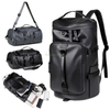 Custom Logo Fashionable PU Duffle Bag Portable Zipper Closure Shoe Compartment Sport Gym Travel Backpack for Men Women
