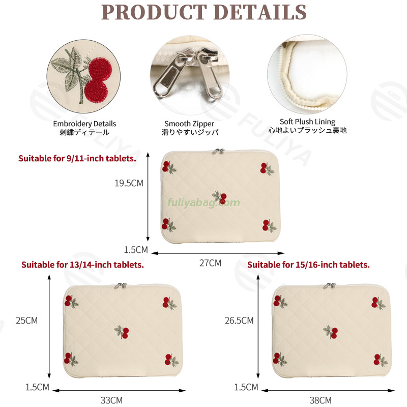 Custom 13-14 Inch Laptop Case Women Computer Bag 16 Inch Puffy Laptop Sleeve Compatible for MacBook Notebook Air Pro