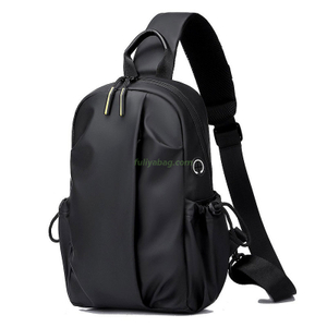 Custom Multifunctional Men's Shoulder Messenger Bag Durable Waterproof Zipper Closure Chest Bag With Headphones Hole