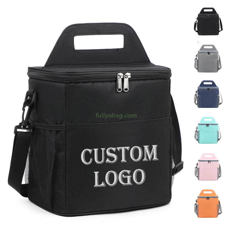 Factory Custom OEM ODM Insulated Ice Pack Lunch Cooler Bag 600D Oxford Thermal Bento Bag for Kids Adults Picnic Lunch