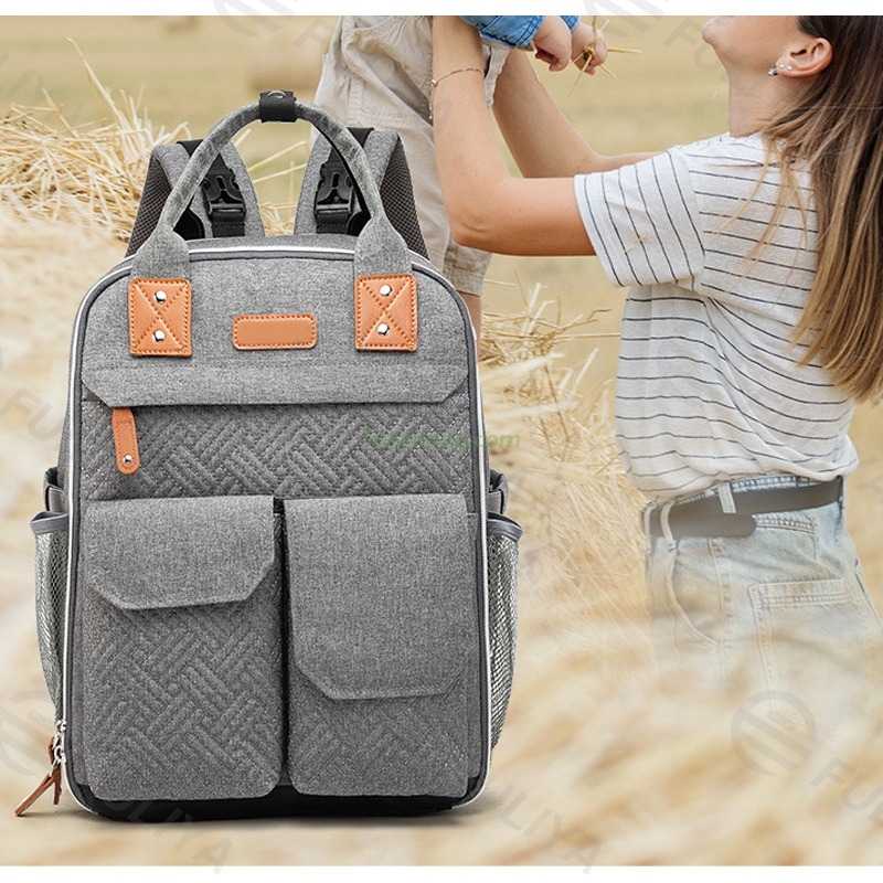 Factory Directly Manufacturer Large Capacity Mommy Bag Portable Organizer Fashionable Shoulder Bag Mom Baby Diaper Bag