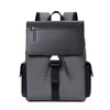 Fashion Waterproof Pu Leather Black Travel Business Laptop Back Bag College Student School Bag Luxury Men Backpack