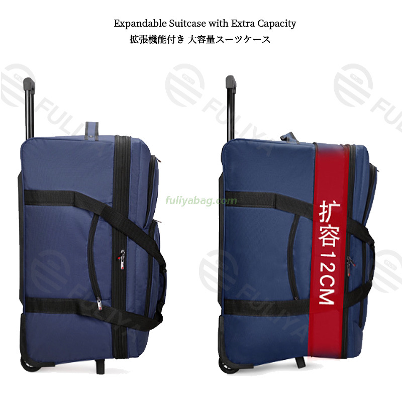 Custom Logo Waterproof Extra Large Oxford Travelling Bags Trolley Luggage Bag Folding Travel Bag Rolling Suitcase