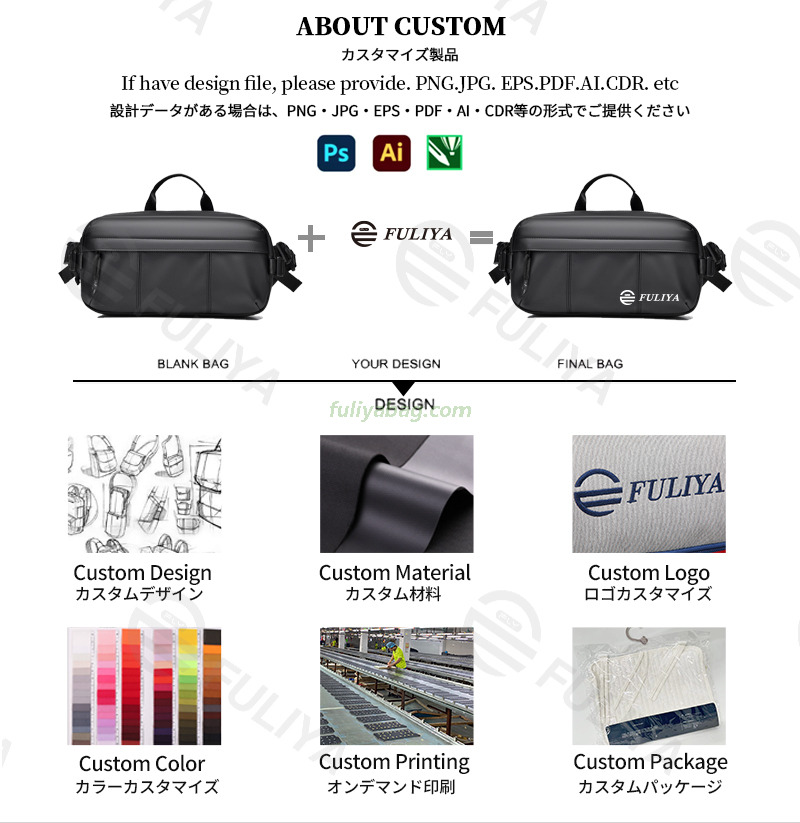 Custom Leisure Lightweight Small Outdoor Travel Riding Sport Messenger Chest Bag Men's Commuting Crossbody Shoulder Bag