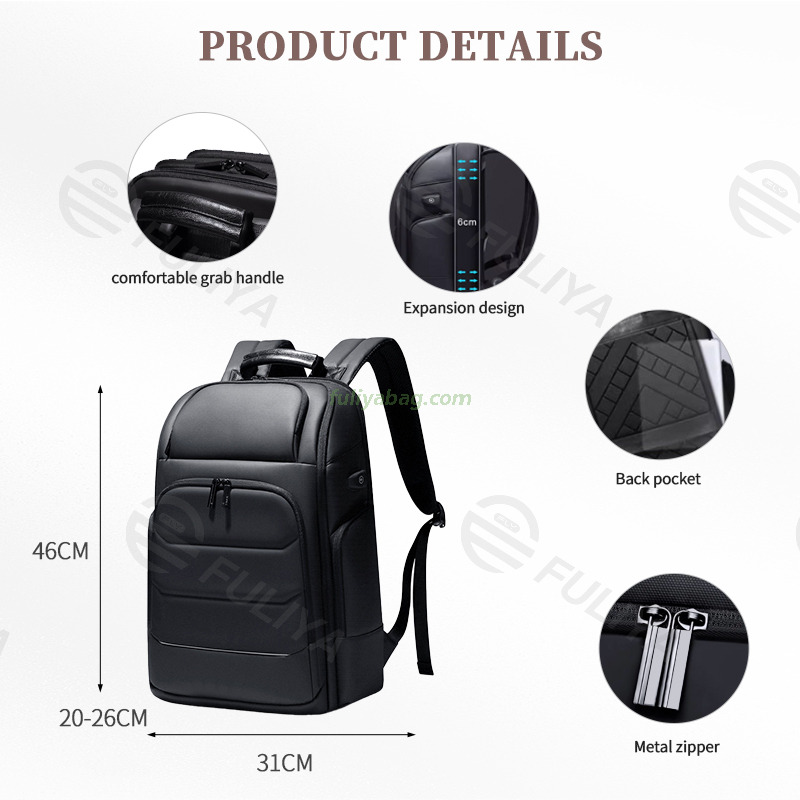 Custom New Backpack Business Notebook Bag Durable Expand Bagpack Men Travel Laptop Backpacks with USB Port
