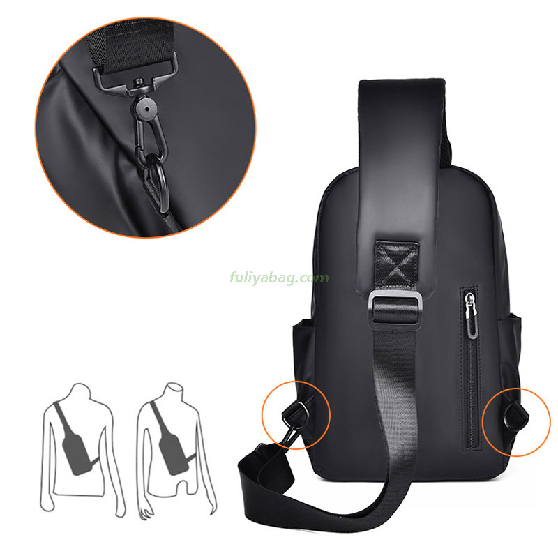 Custom Logo Stylish Waterproof Portable Men Chest Back Bag Outdoor Travel Crossbody Single Sling Pack Sports Chest Bag