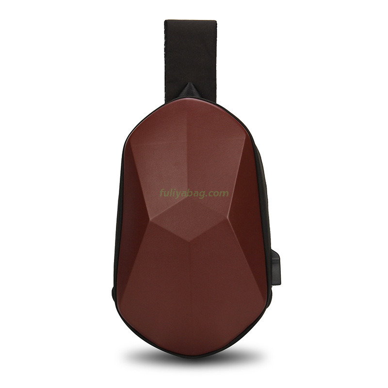 Custom Men Utility USB Multi Color Black Waterproof Unisex Outdoor Sport Chest Crossbody Back Pouch Hard Shell Sling Bag