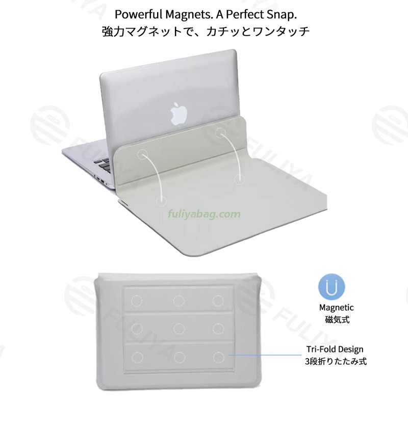 Custom Logo Smooth Leather Portable Protective Laptop Cover Notebook Computer Stand Flip Laptop Sleeve Case for Mackbook