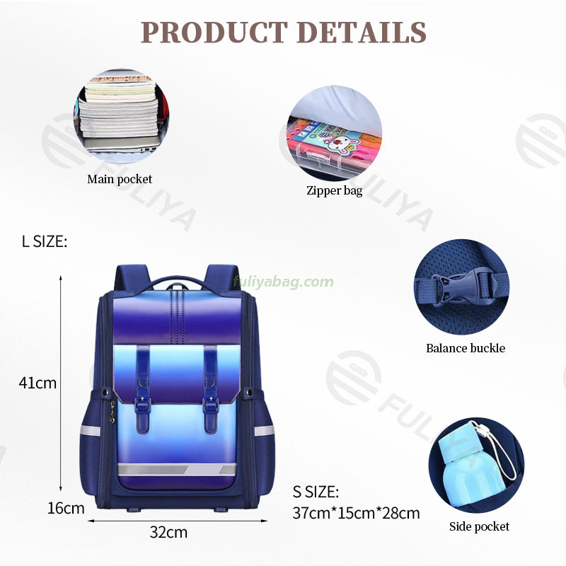 High End Girls Boys Kids Gradient Colors Waterproof Large Capacity Primary School Schoolbag Backpack for 1-6 Grades