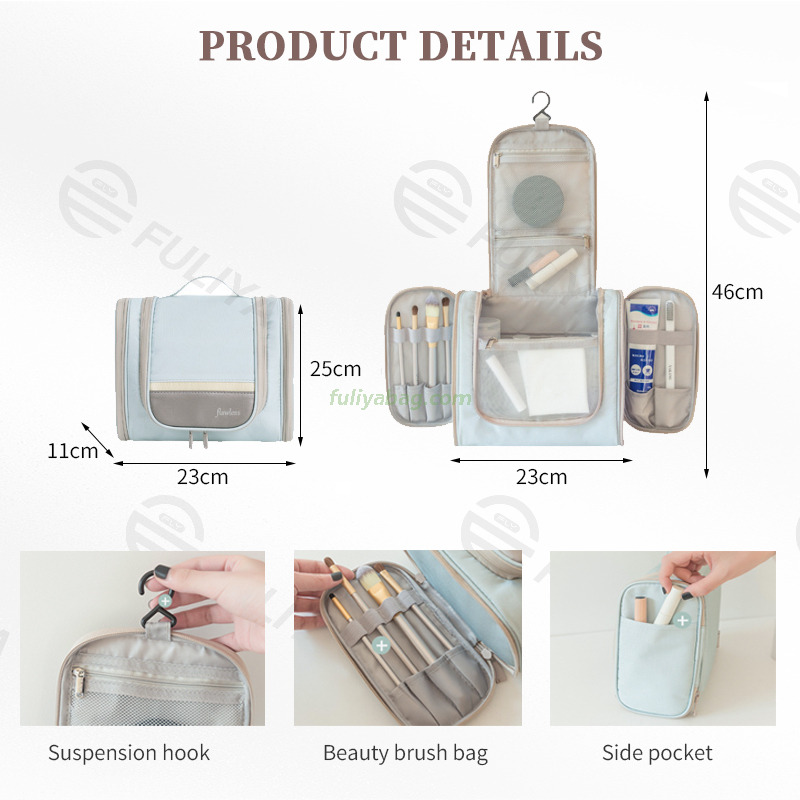 Custom Logo Luxury Toilet Wash Pouch Beauty Storage Bags Waterproof Travel Portable Makeup Cosmetic Bag